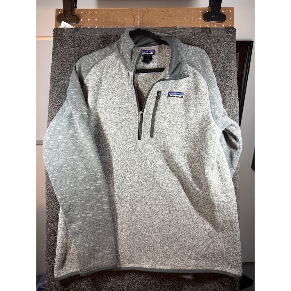 Patagonia Better Sweater 1/4 Zip Pullover Mens Large Gray Heather Fleece 25528